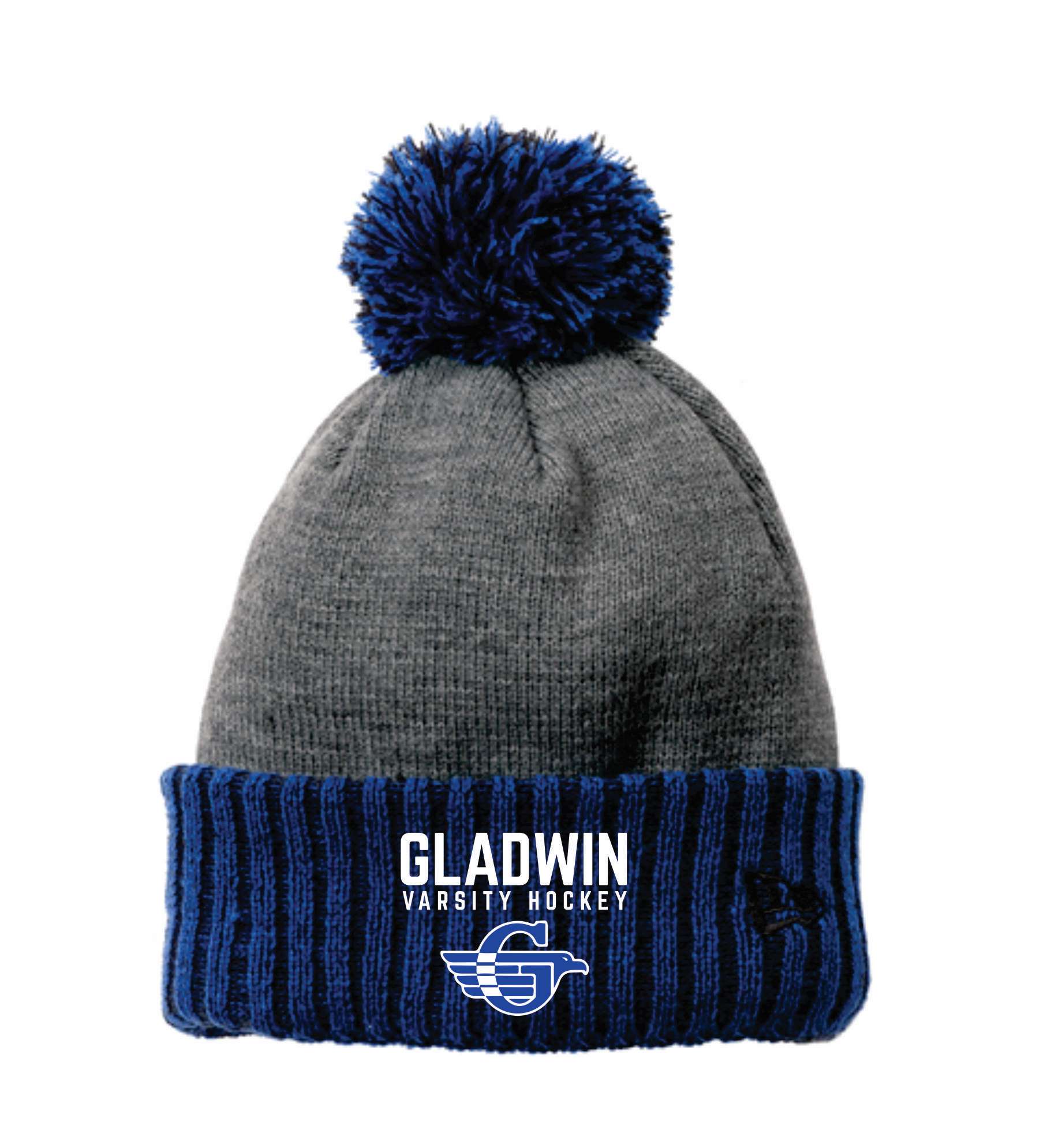 New Era® Colorblock Cuffed Beanie - Royal and Gray